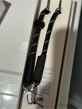Casetify Black Reflective Rope Lanyard with Metal Clips